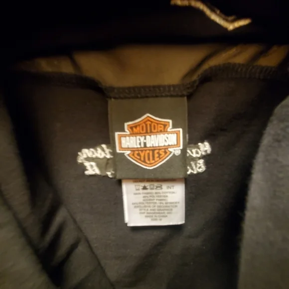Ladies / Womens size M cap sleeve black Harley-Davidson top sheer on top back - Picture 7 of 10